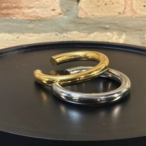 Gold and Silver Cuff Bracelet Set